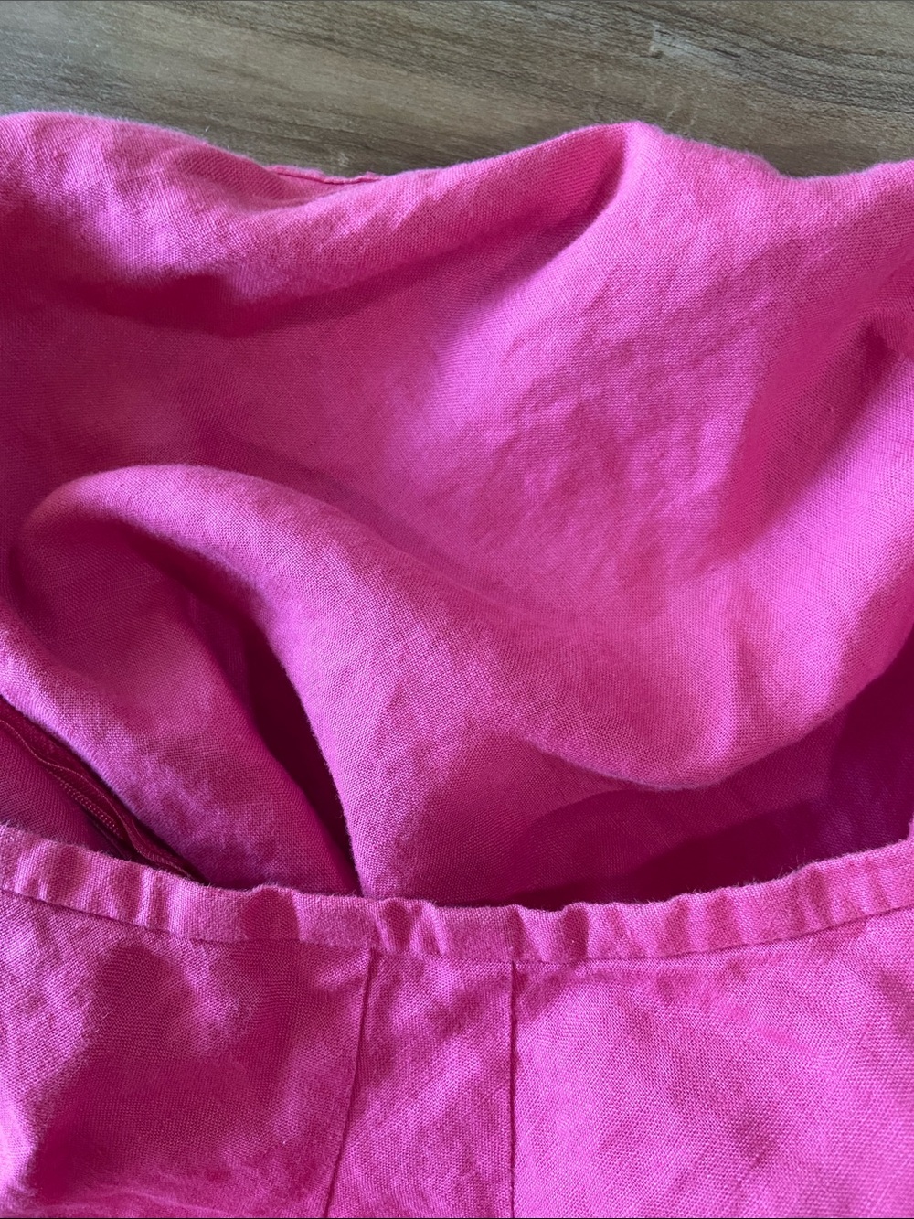 Pink Ruffle Hem Linen Skirt - Picture 6 of 6